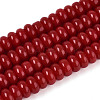 Opaque Spray Painted Glass Beads GLAA-ZX008-6mm-18O-1