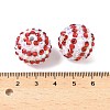 Striped Resin Rhinestone Beads OACR-A037-01H-3