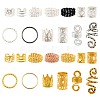 130Pcs 26 Styles Alloy/Aluminum/Iron Hair Coil Cuffs OHAR-CJ0001-04-1