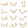 Brass Micro Clear Cubic Zirconia Pendants ZIRC-SC0001-06-1