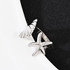 Brass Adjustable Cuff Rings for Women RJEW-B132-02B-P-2