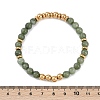 Ion Plating(IP) 304 Stainless Steel & Round Jade Beaded Stretch Bracelets for Women Men BJEW-M046-02G-5