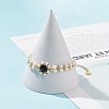 Glass & Shell Pearl Bead Bracele BJEW-TA00180-03-4