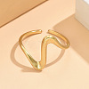 Wave 304 Stainless Steel Cuff Rings FS-WG0CC98-02-2