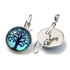 Tree of Life Glass Leverback Earrings with Brass Earring Pins EJEW-Q798-01D-2