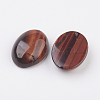 Natural Dyed & Heated Red Tiger Eye Flat Back Cabochons X-G-G741-13x18mm-13-2