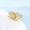 Brass Micro Pave Clear Cubic Zirconia Cuff Rings for Women RJEW-U047-28G-1