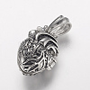 304 Stainless Steel Locket Pendants X-STAS-P137-19AS-2