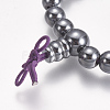 Non-magnetic Synthetic Hematite Stretch Bracelets BJEW-K183-01-3
