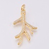 Brass Micro Pave Cubic Zirconia Pendants ZIRC-J019-12B-G-1