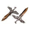 Natural Tiger Eye Faceted Pointed Bullet Shaped Big Pendants G-T145-01R-03-3