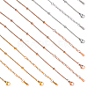  12Pcs 3 Colors 304 Stainless Steel Satellite Chain Necklaces Set for Men Women NJEW-NB0001-15-1