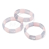 Rectangle Natural Rose Quaretz & Dyed White Jade Imitation Aquamarine Beaded Stretch Bracelets for Women Men GG-CBA9ACE-C05-4