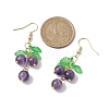 Natural Amethyst Grapes Dangle Earrings EJEW-JE05689-02-3