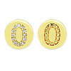 Brass Micro Pave Clear Cubic Zirconia Beads KK-T030-LA843-OX3-3