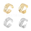 4Pcs 4 Style Ion Plating(IP) 304 Stainless Steel Cuff Rings STAS-UN0032-84-9