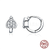 925 Sterling Silver Cubic Zirconia Hoop Earrings EJEW-FF0010-13P-2