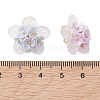 4Pcs Frosted Acrylic Bead Caps Pendants PALLOY-MZ01310-3
