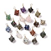 Natural & Synthetic Mixed Gemstone Copper Wire Wrapped Pendants G-B041-02G-1
