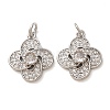 Brass Micro Pave Clear Cubic Zirconia Pendants CU-CBA2907-03C-P-1