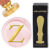 Brass Wax Seal Stamp with Wood Handle AJEW-WH0412-0321-1
