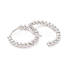 Rack Plating Brass Beaded Huggie Hoop Earrings for Women KK-D069-09P-RS-2