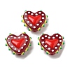 Painted Glass Beads Bumpy Beads Heart X-LAMP-V001-07G-1