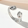 304 Stainless Steel Cuff Open Rings for Women RJEW-L341-05B-P-1