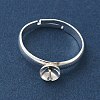 Adjustable Brass Cup Peg Ring Settings For Half-drilled Beads KK-K414-02B-S-2