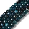 Dyed & Heated Natural Dragon Veins Agate Beads Strands G-P539-A01-16-1