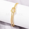 Brass Chain Knot 2-Strand Bracelets for Women KK-CBA68DA-17A-G-3