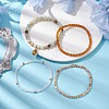 4Pcs 4 Styles 6mm Round Natural Flower Amazonite & Glass Beaded Stretch Bracelet Sets BJEW-JB10605-2