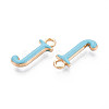 Rack Plating Alloy Enamel Pendants ENAM-T024-53J-G-2
