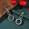 Hexagon Natural Fluorite Dangle Earrings EJEW-K298-01P-10-2