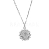 304 Stainless Steel Sunflower Pendant Necklaces for Women NO4072-2-1