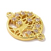 Real 18K Gold Plated Brass Micro Pave Cubic Zirconia Connector Charms KK-L209-046G-01-2
