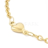 PVD Vacuum Plating 304 Stainless Steel Heart Link Anklet with Cable Chains for Women STAS-E001-18G-2