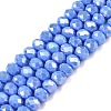 Electroplate Glass Beads Strands EGLA-A044-P6mm-B17-1