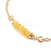 Natural Dyed Malaysia Jade Link Anklets for Women AJEW-AN00474-02-4