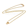 Golden Plated Brass Initial Pendant Necklaces NJEW-JN03299-04-3