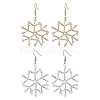 Glass Snowflake Dangle Earrings EJEW-MZ00253-1