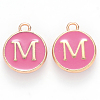 Golden Plated Alloy Enamel Charms X-ENAM-S118-08M-1