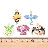 10Pcs Alloy Enamel Pendants ENAM-P268-01G-3