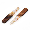 Transparent Resin & Walnut Wood Pendants RESI-N039-69A-2