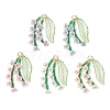 Glass Seed Beaded Pendants PALLOY-MZ01249-1