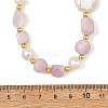 Natural Kunzite Nuggets & Natural Cultured Freshwater Pearl & Keshi Pearl Coin Beaded Bracelets NJEW-JN06574-01-3