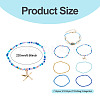 2 Bags Summer Beach Glass Seed Beaded & Natural Shell & Alloy Starfish Charm Anklet Sets AJEW-TA0003-69D-3