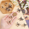 HOBBIESAY 6Pcs 3 Colors Butterfly Alloy Adjustable Jean Button Pins FIND-HY0003-17-3