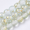 Frosted Spray Painted Glass Beads Strands X-GLAA-N035-03B-C09-1