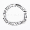 Trendy Men's 304 Stainless Steel Figaro Chain Necklaces and Bracelets Jewelry Sets SJEW-L186-03P-2